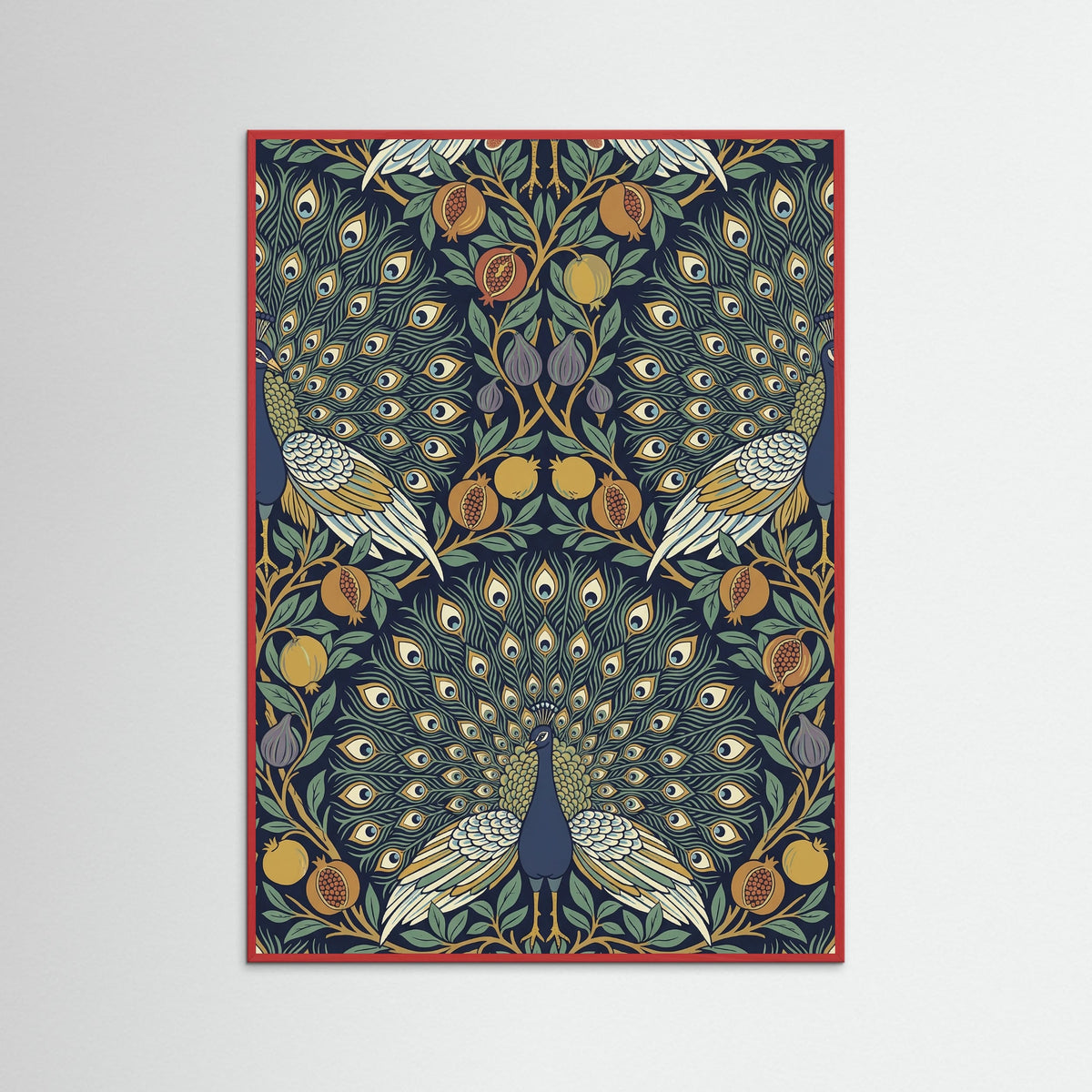 Red Wood Ornate Botanical Tapestry