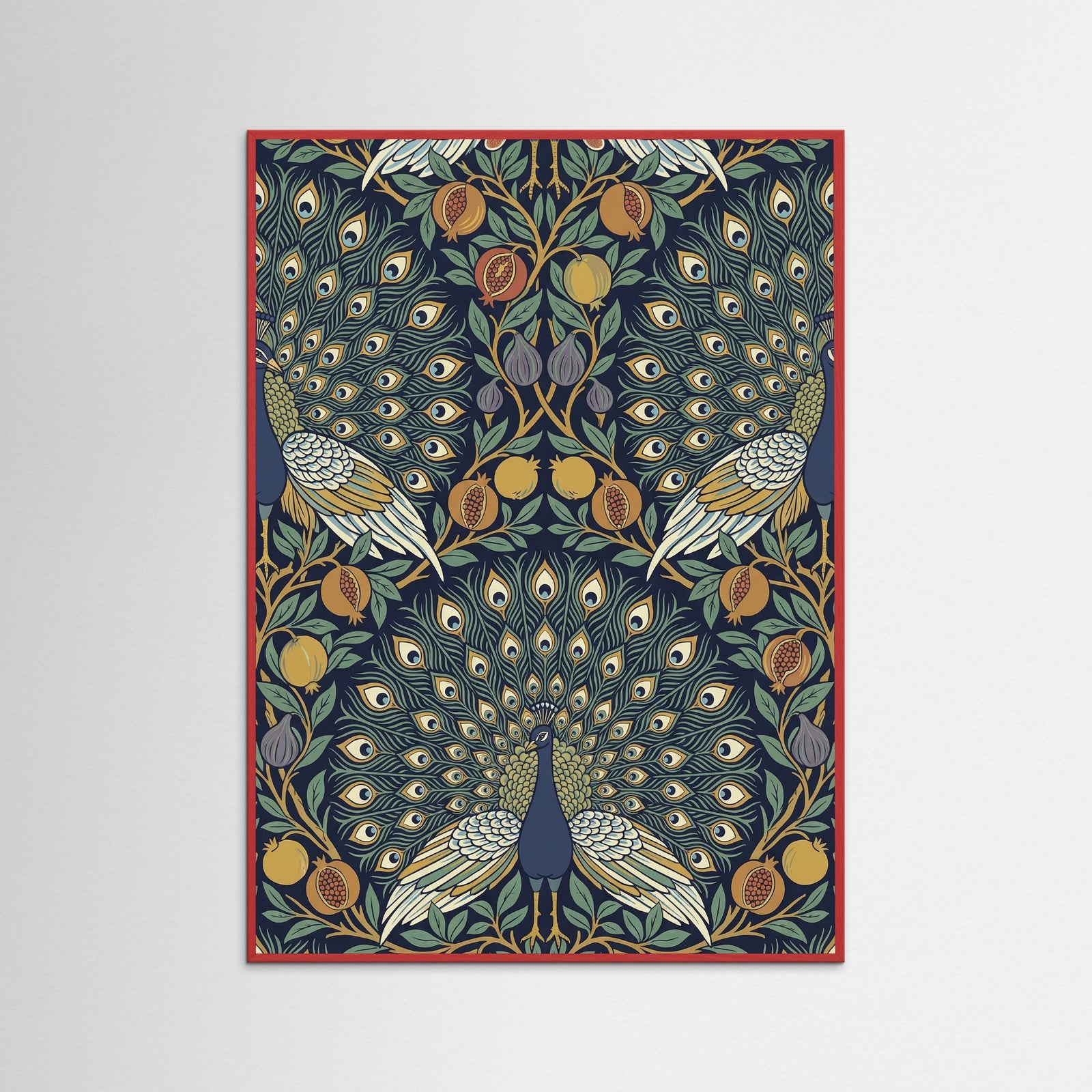 Red Wood Ornate Botanical Tapestry