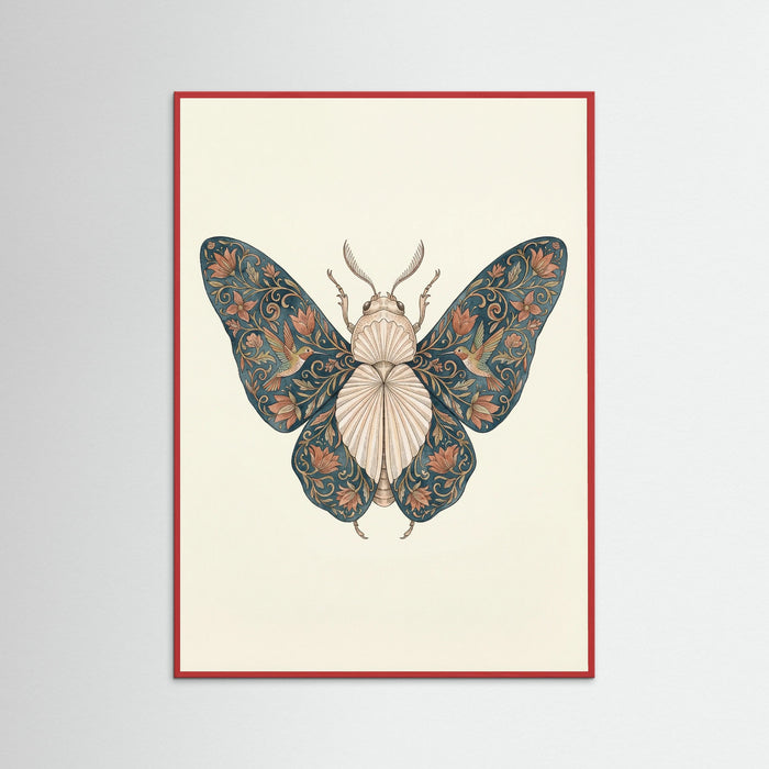 Red Wood Ornate Silk Moth