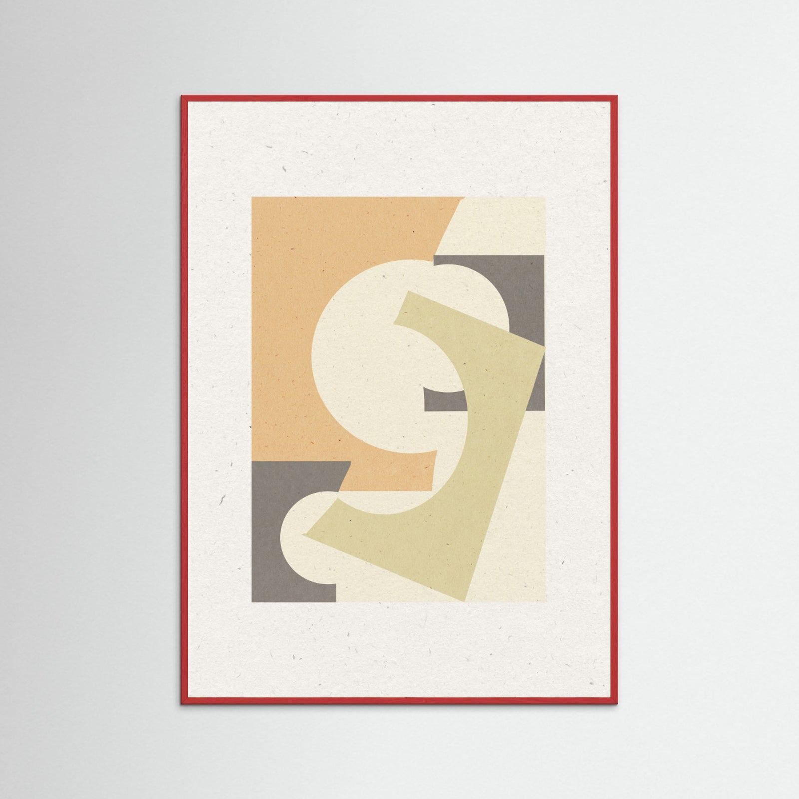 Red Wood Paper Collage No.1 Poster