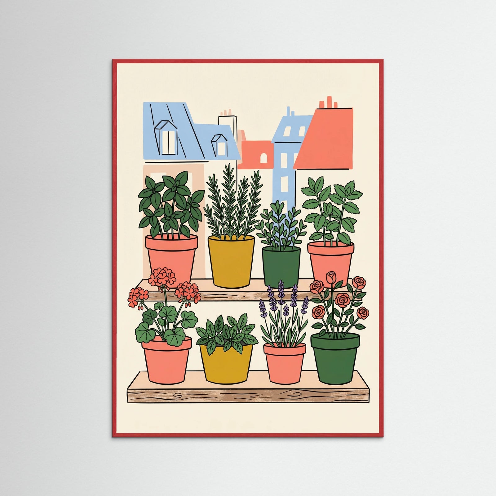 Red Wood Parisian Blooms