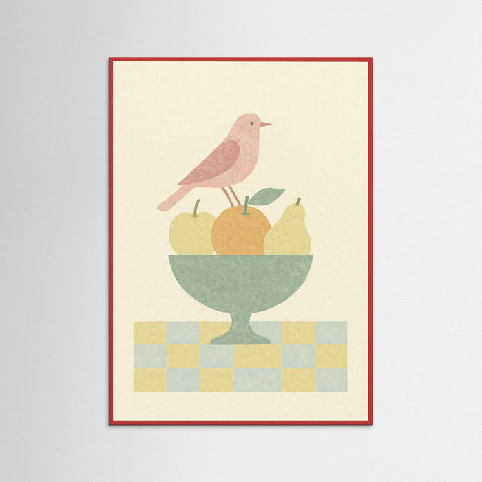 Red Wood Pastel Botanical Table