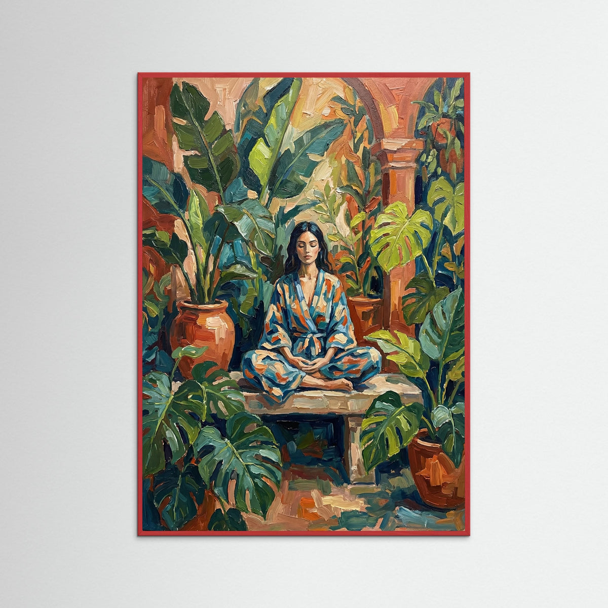 Red Wood Patterned Repose