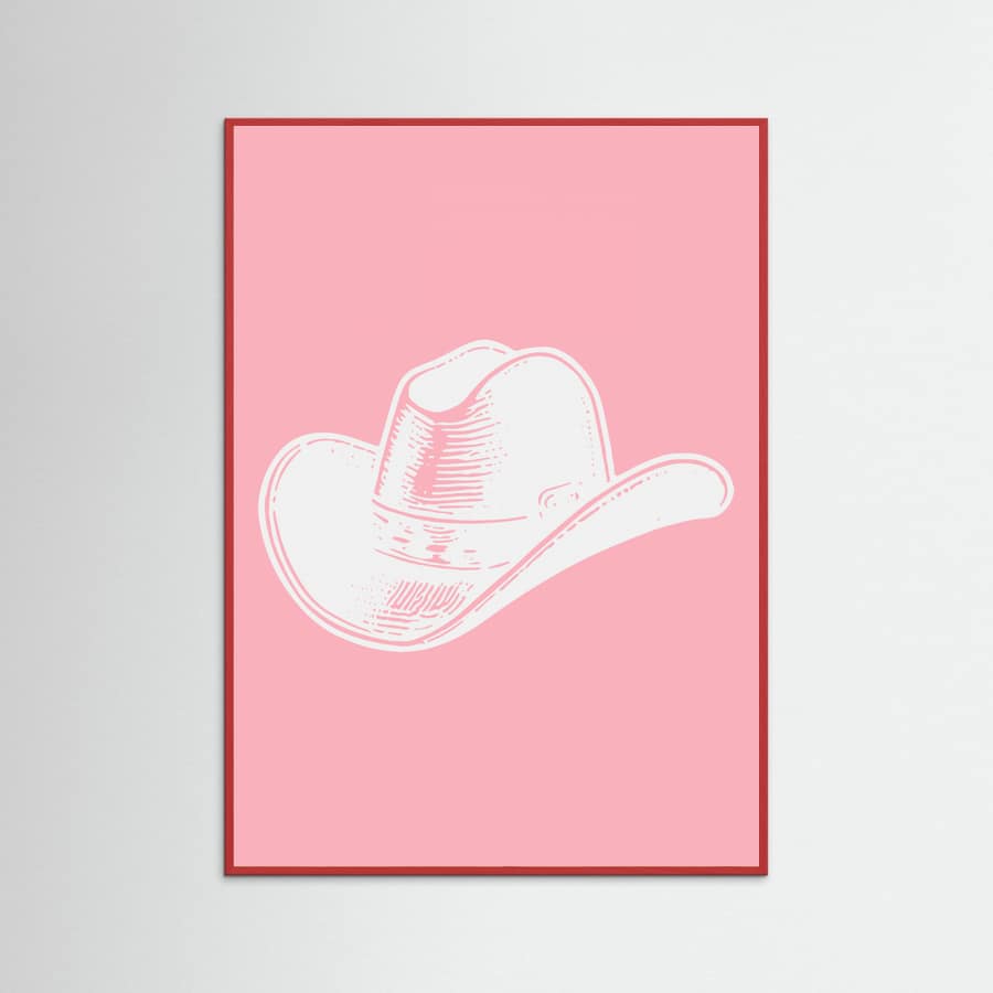 Pink Cowboy Hat Poster – plakat og kunsttryk
