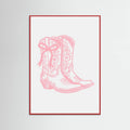 Pink Cowgirl Boots with Bow Poster – plakat og kunsttryk