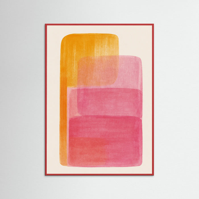 Red Wood Pink Orange Squares