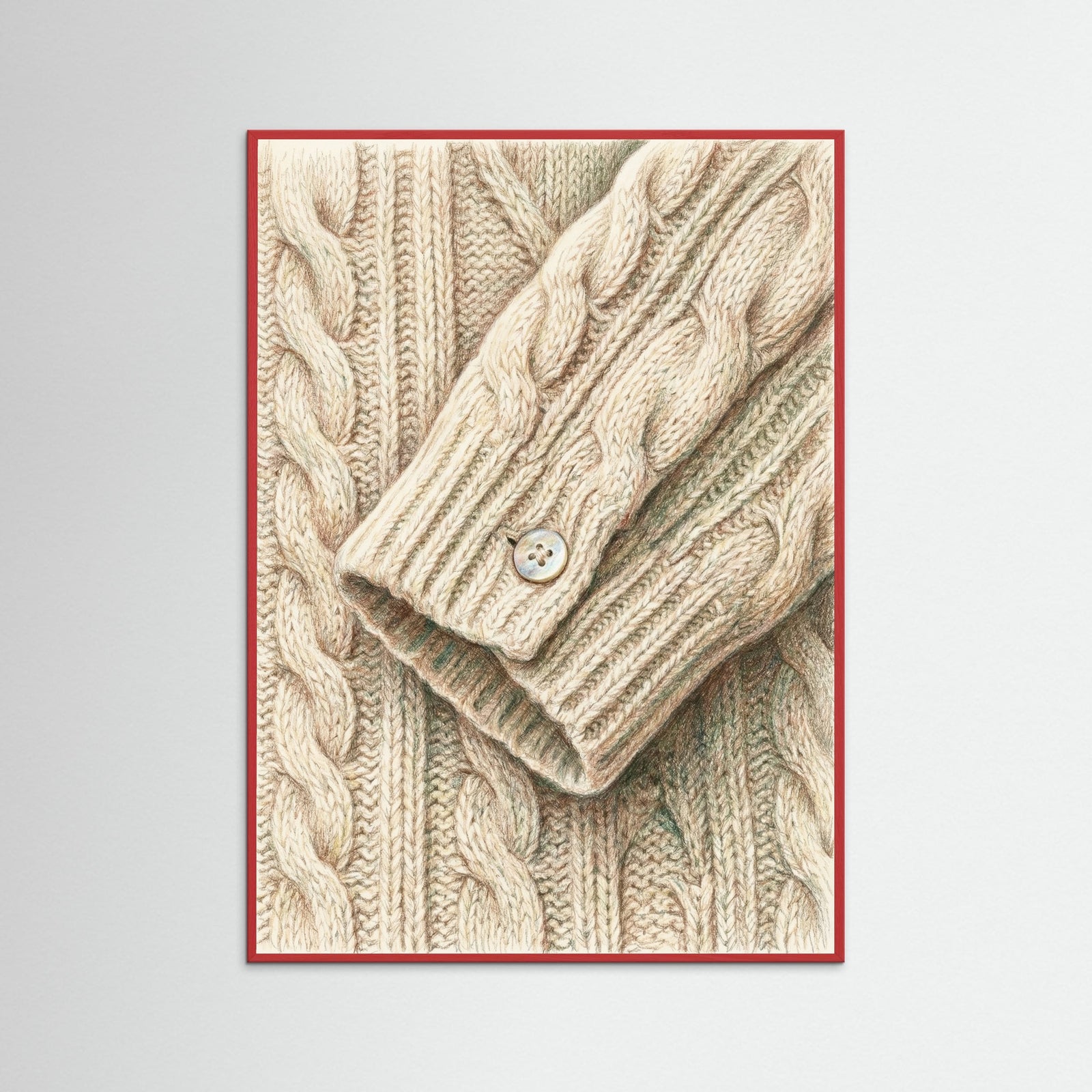 Red Wood Plaid Scallop Collar