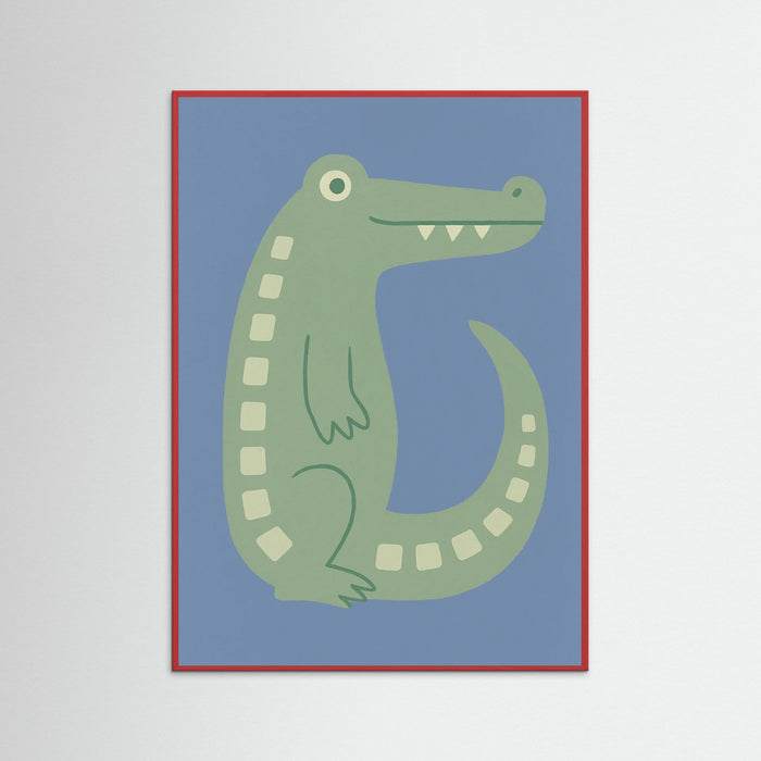 Red Wood Playful Crocodile