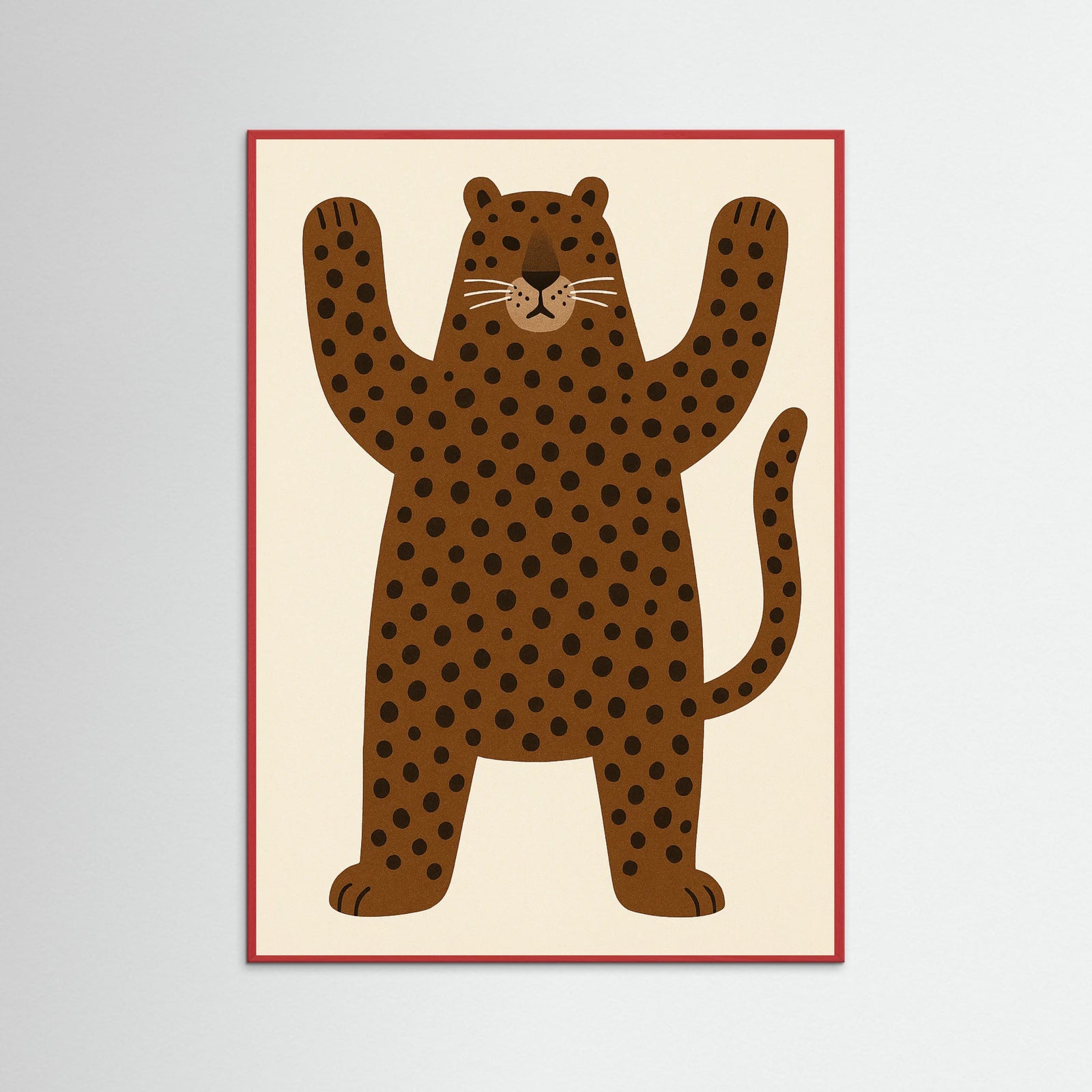 Red Wood Playful Leopard