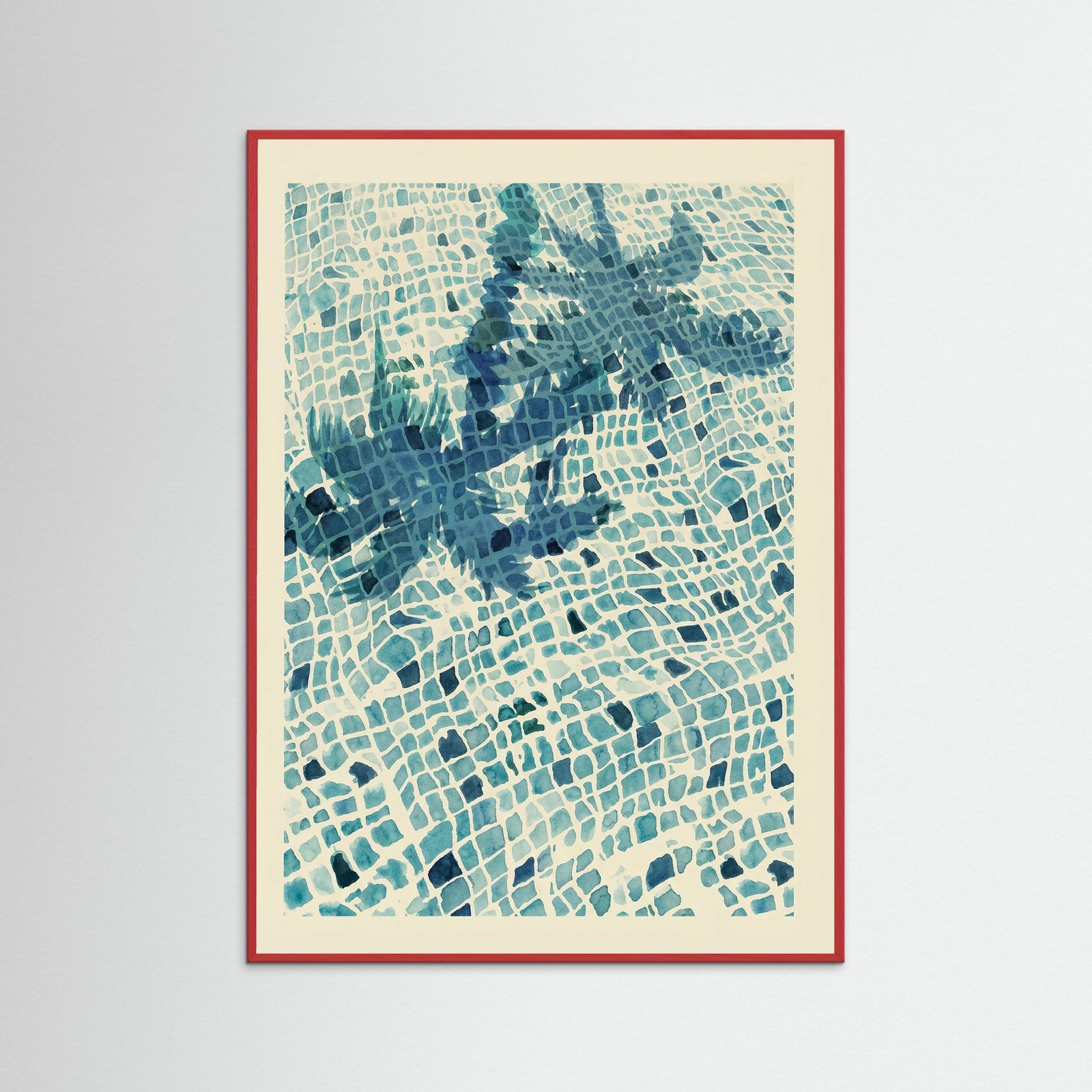 Red Wood Poolside Reflection