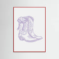 Purple Cowgirl Boots with Bow Poster – plakat og kunsttryk