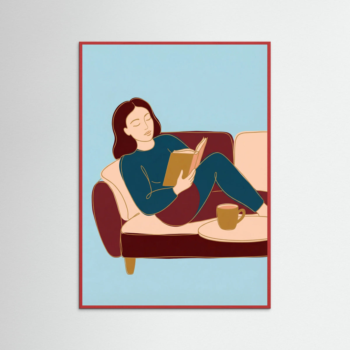 Red Wood Quiet Contemplation Blue