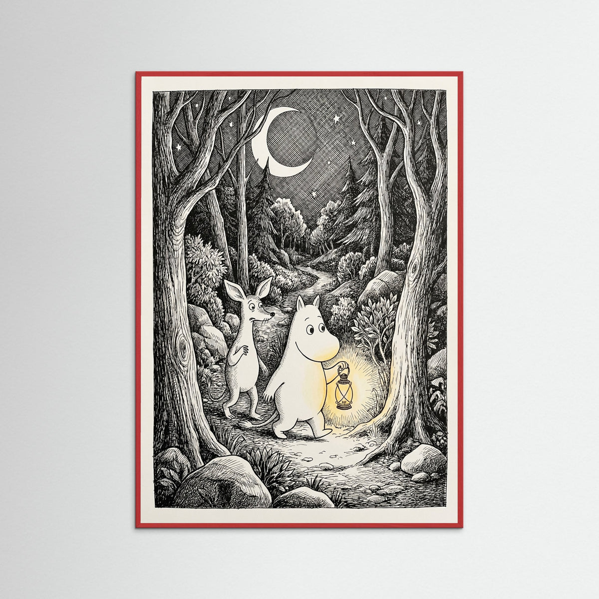 Red Wood Quiet Moomin Night