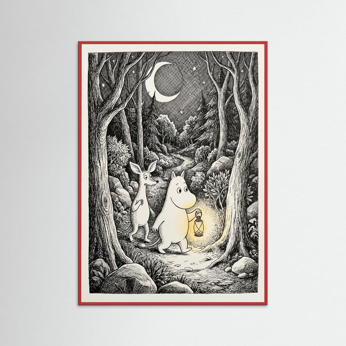 Red Wood Quiet Moomin Night