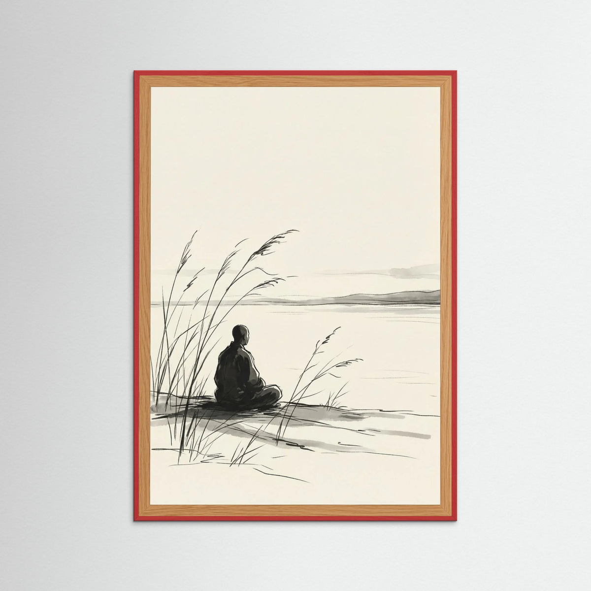 Red Wood Quiet Reflection Black