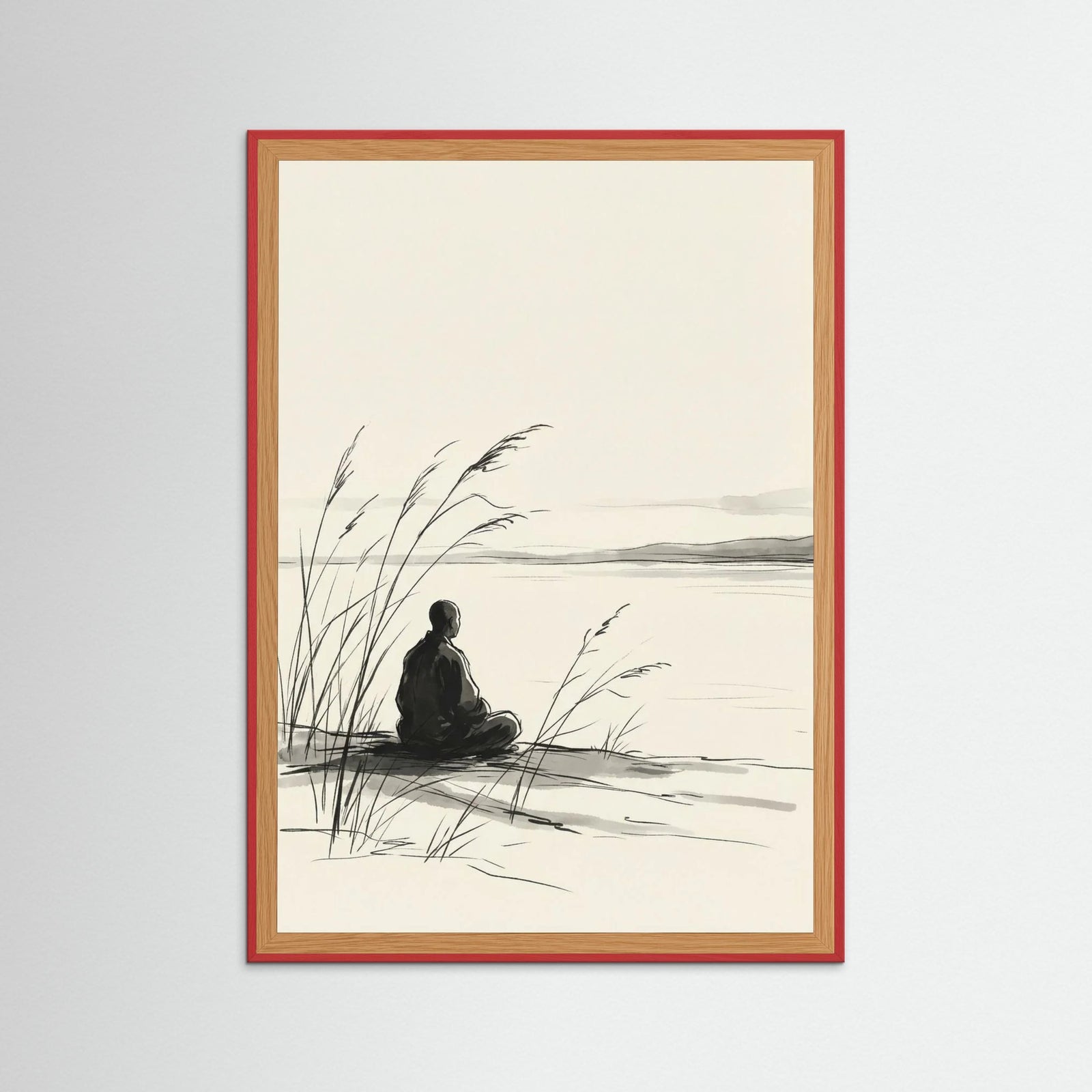 Red Wood Quiet Reflection Black