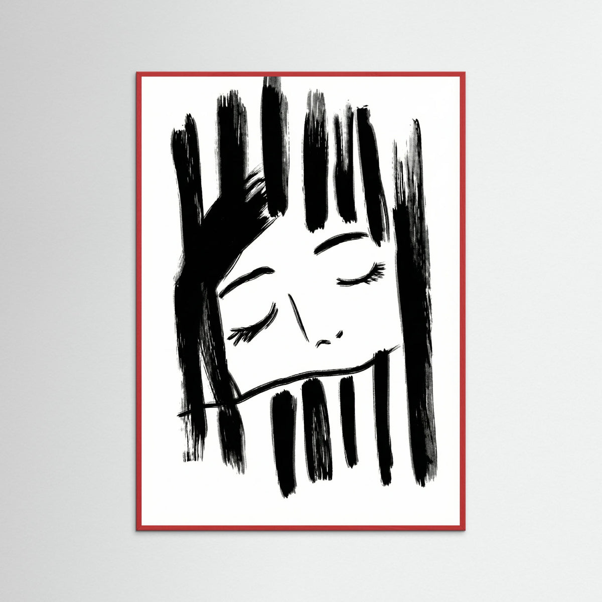 Red Wood Quiet Reflection Black