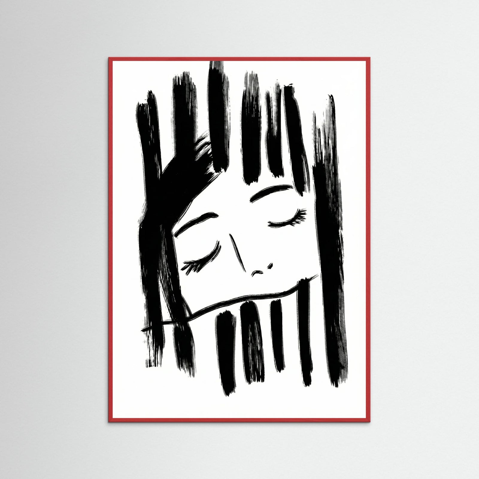 Red Wood Quiet Reflection Black