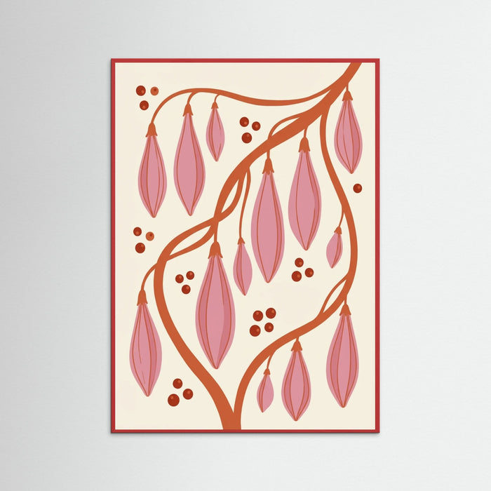 Red Wood Retro Blooms