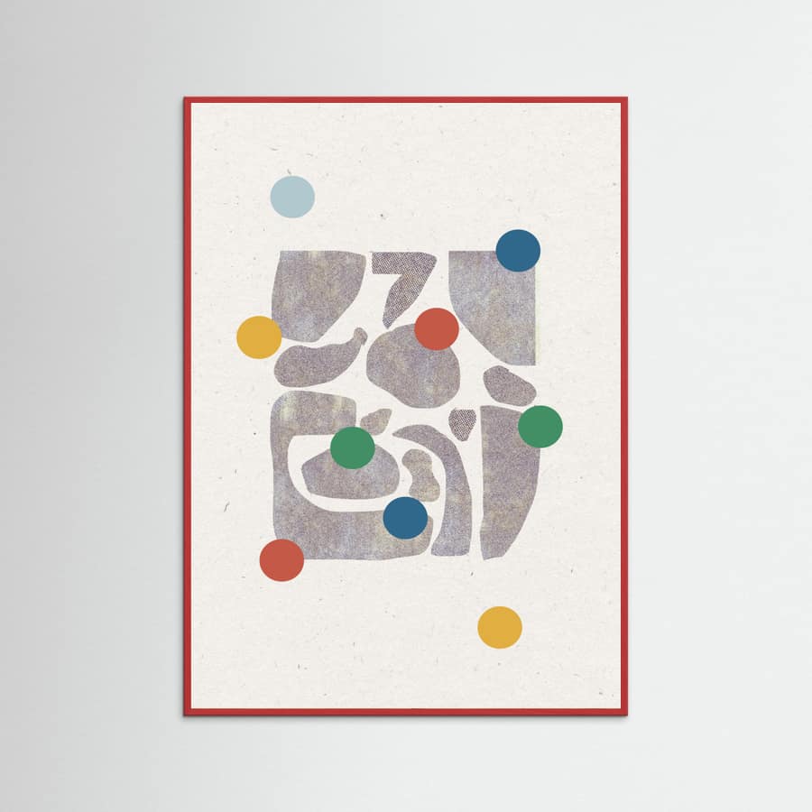 Retro Dots and Paper Poster – plakat og kunsttryk
