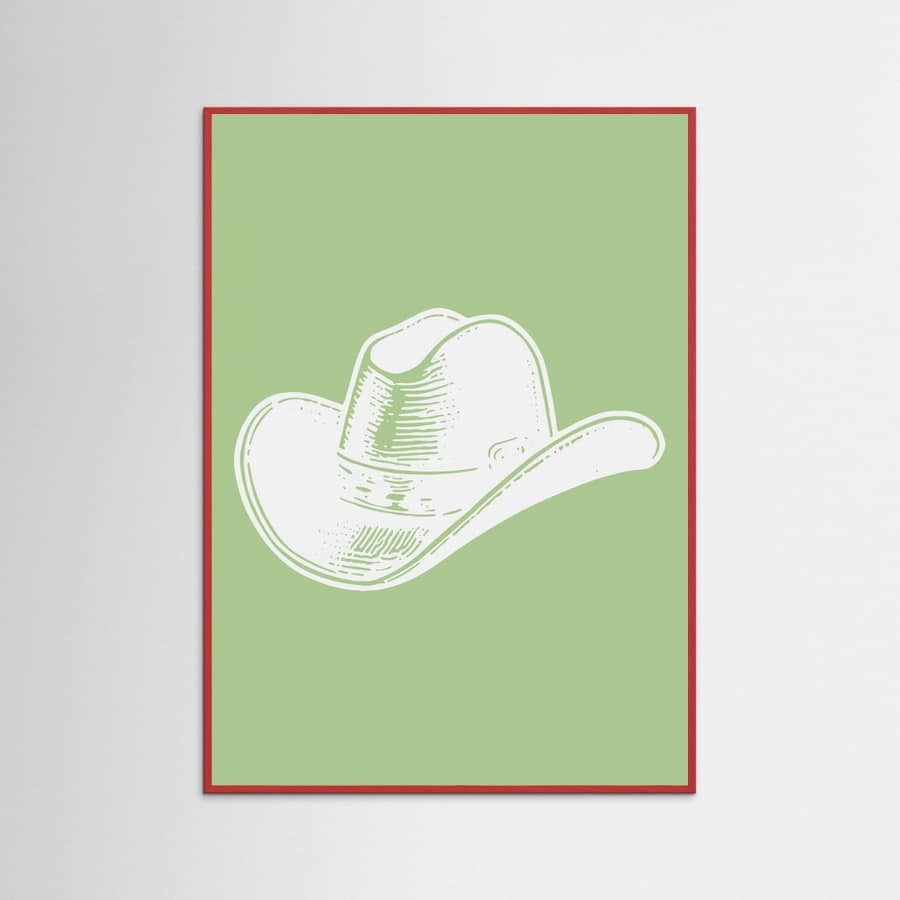 Plakat Sage Green Cowboy Hat – plakat i druk artystyczny
