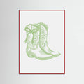 Sage Green Cowgirl Boots with Bow Poster – Poster und Kunstdruck