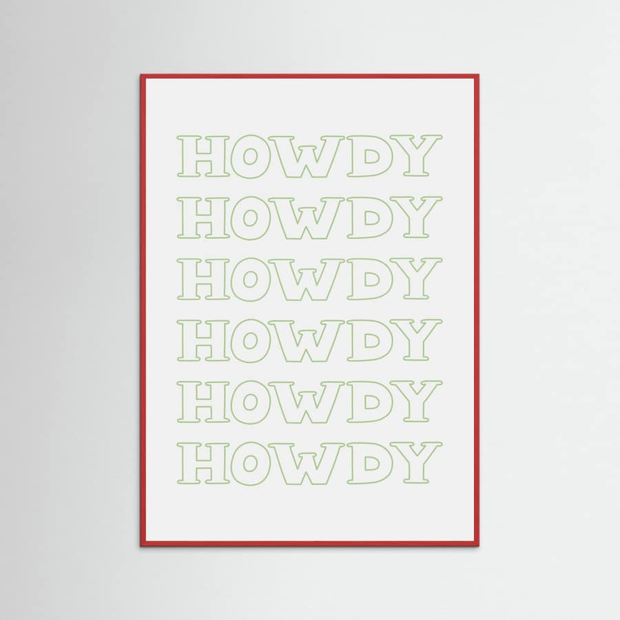 Plakat Sage Green Howdy – plakat i druk artystyczny