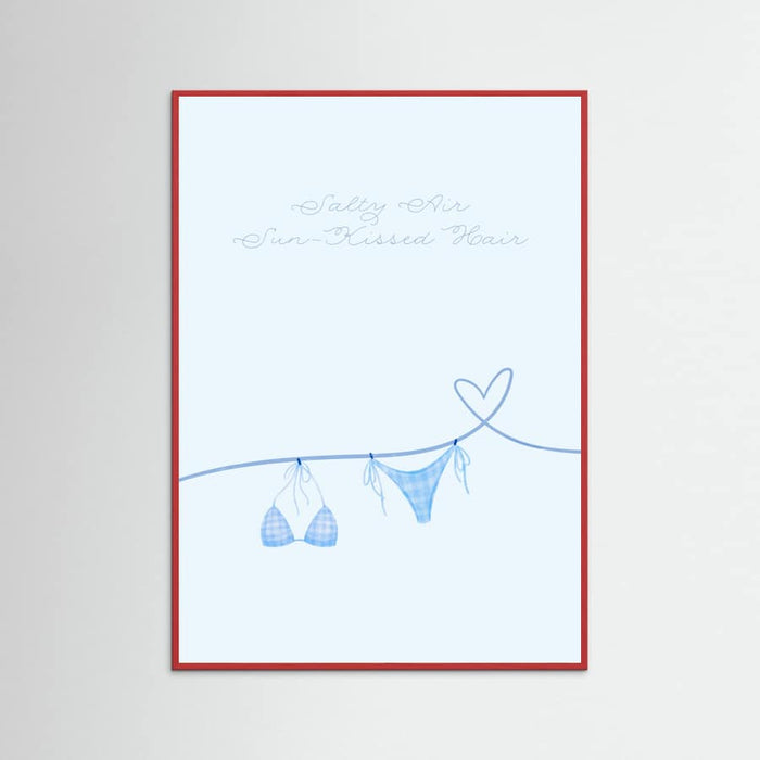 Salty Air Sun Kissed Hair Blue Bikini Poster – poster and art print