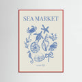 Sea Market Blue Artprint Poster – plakat og kunsttryk