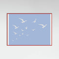 Seagulls Blue Background Poster – plakat og kunsttryk