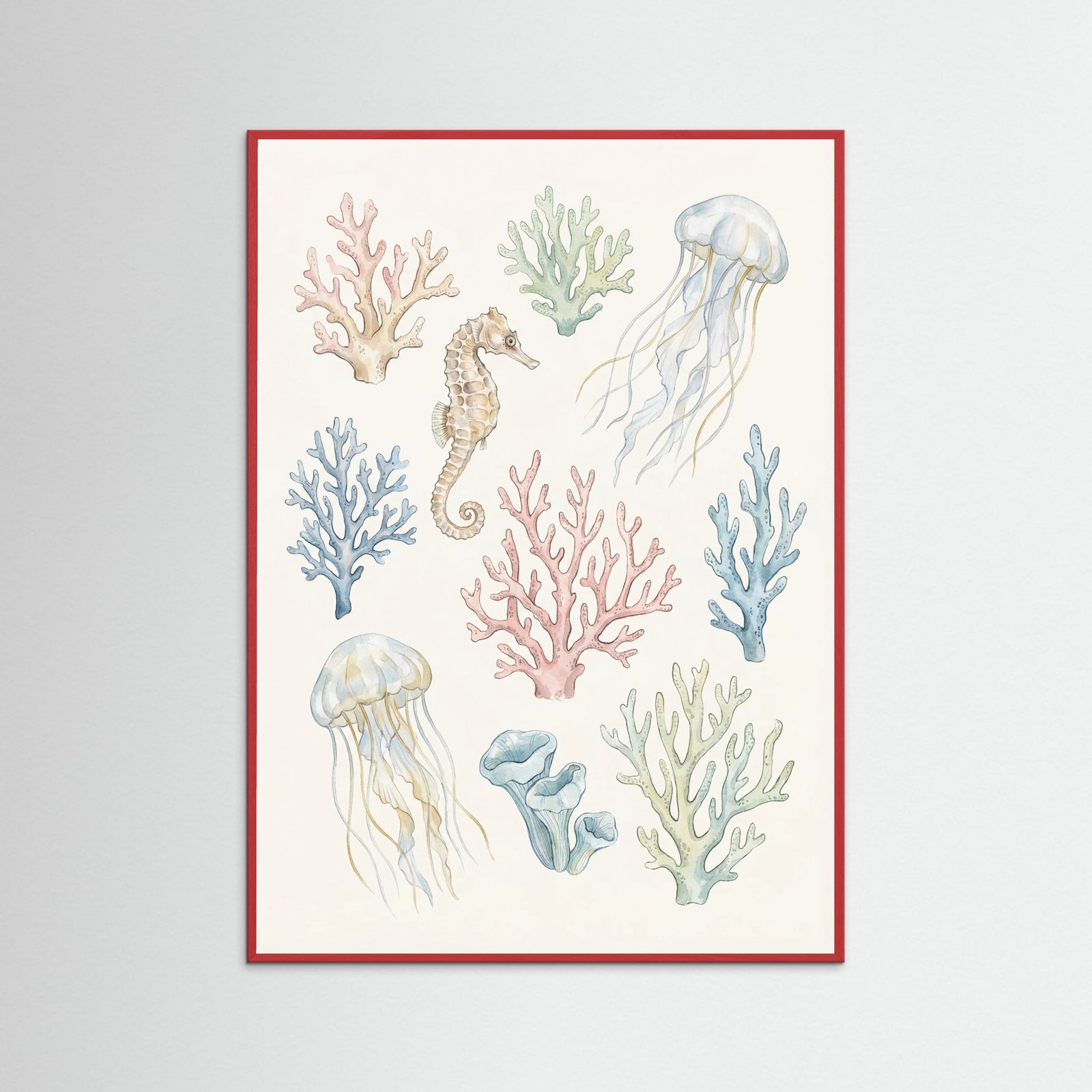 Red Wood Seashell Serenity