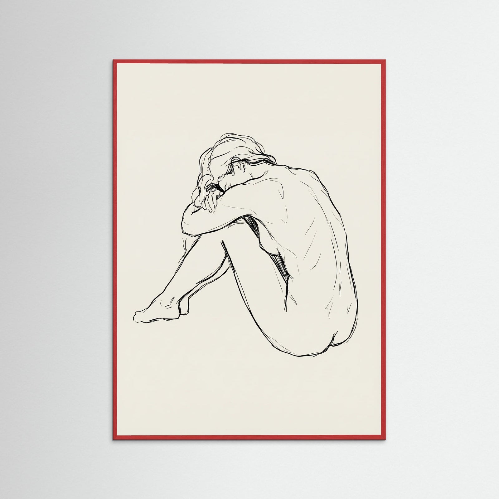 Red Wood Seated Contemplation