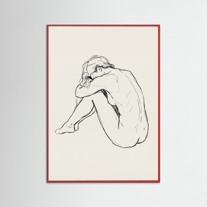 Red Wood Seated Contemplation