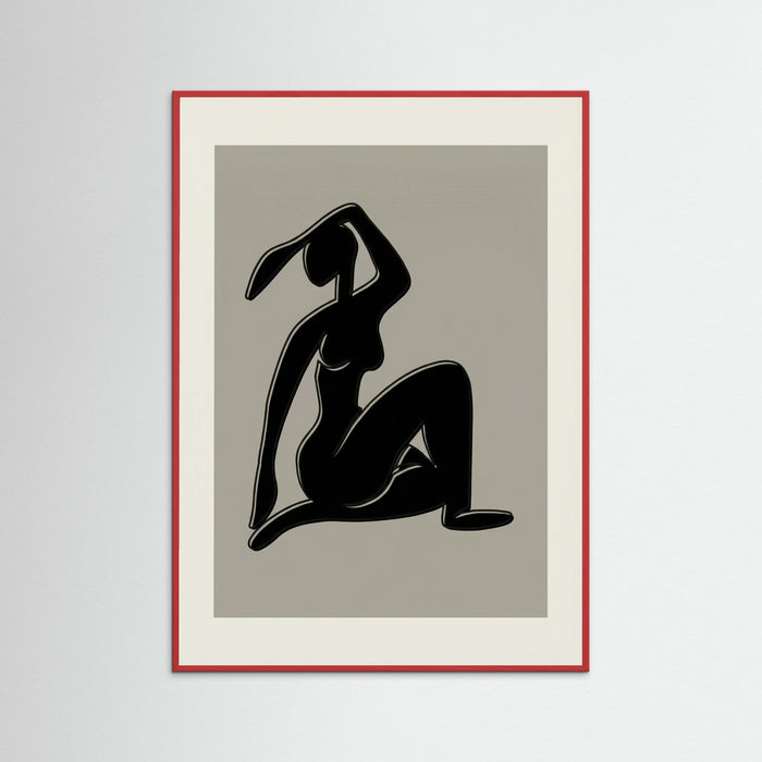 Red Wood Seated Cutout Form