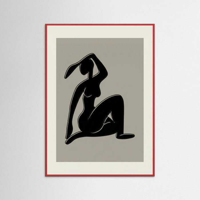 Red Wood Seated Cutout Form