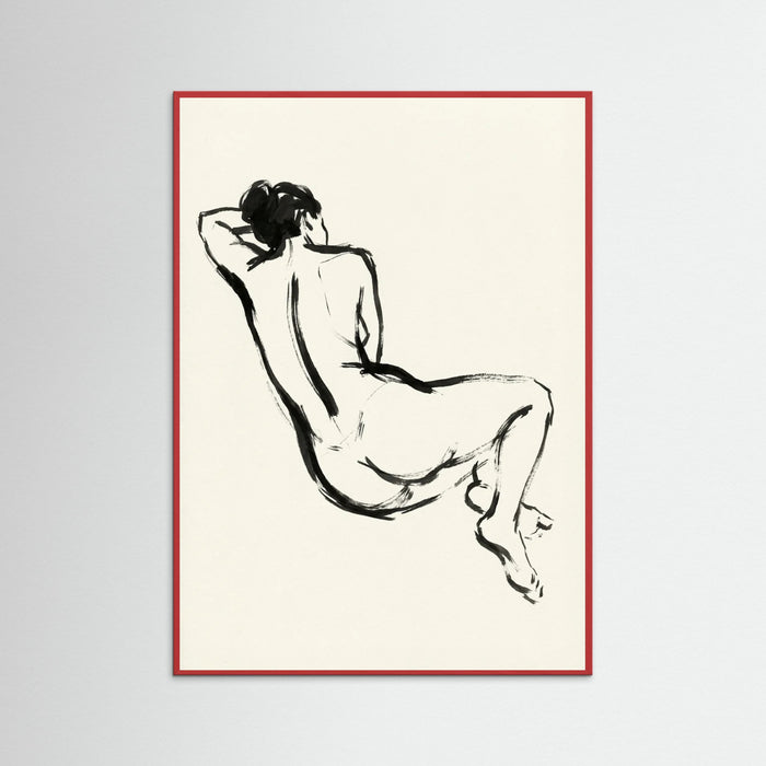 Red Wood Seated Form