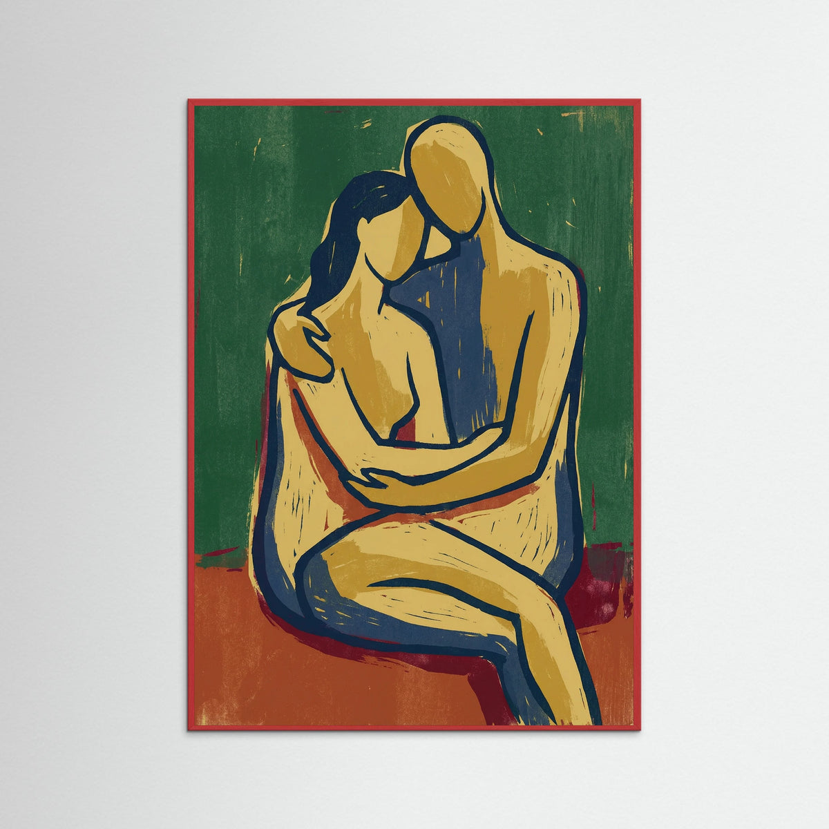 Red Wood Seated Form