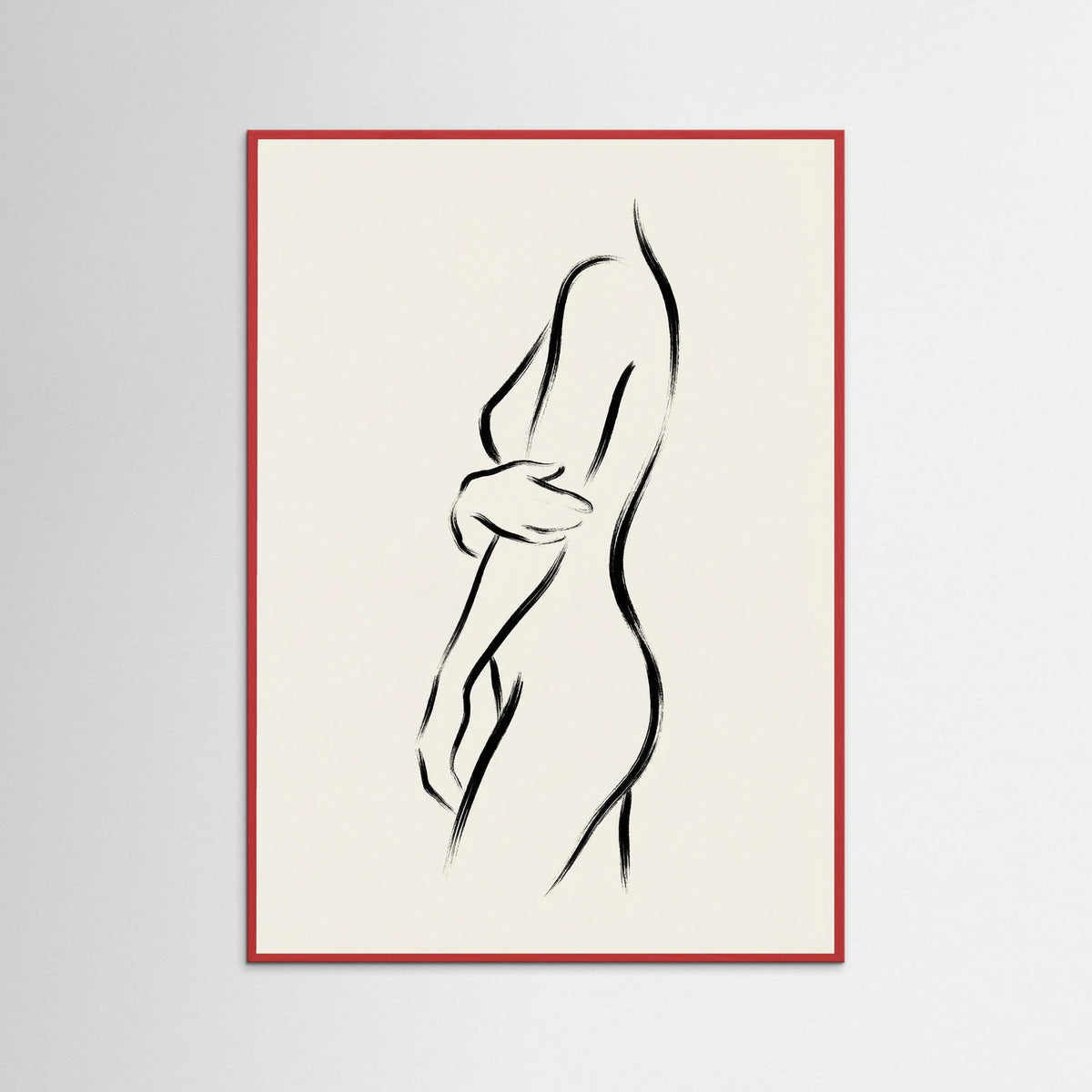 Red Wood Seated Silhouette