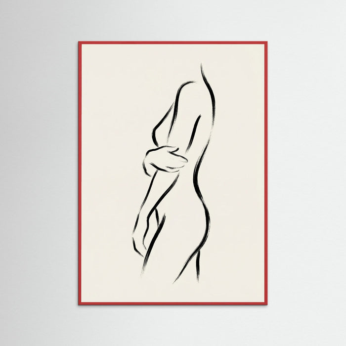 Red Wood Seated Silhouette