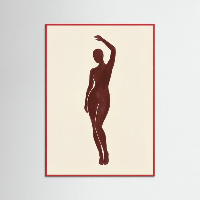 Red Wood Seated Silhouette