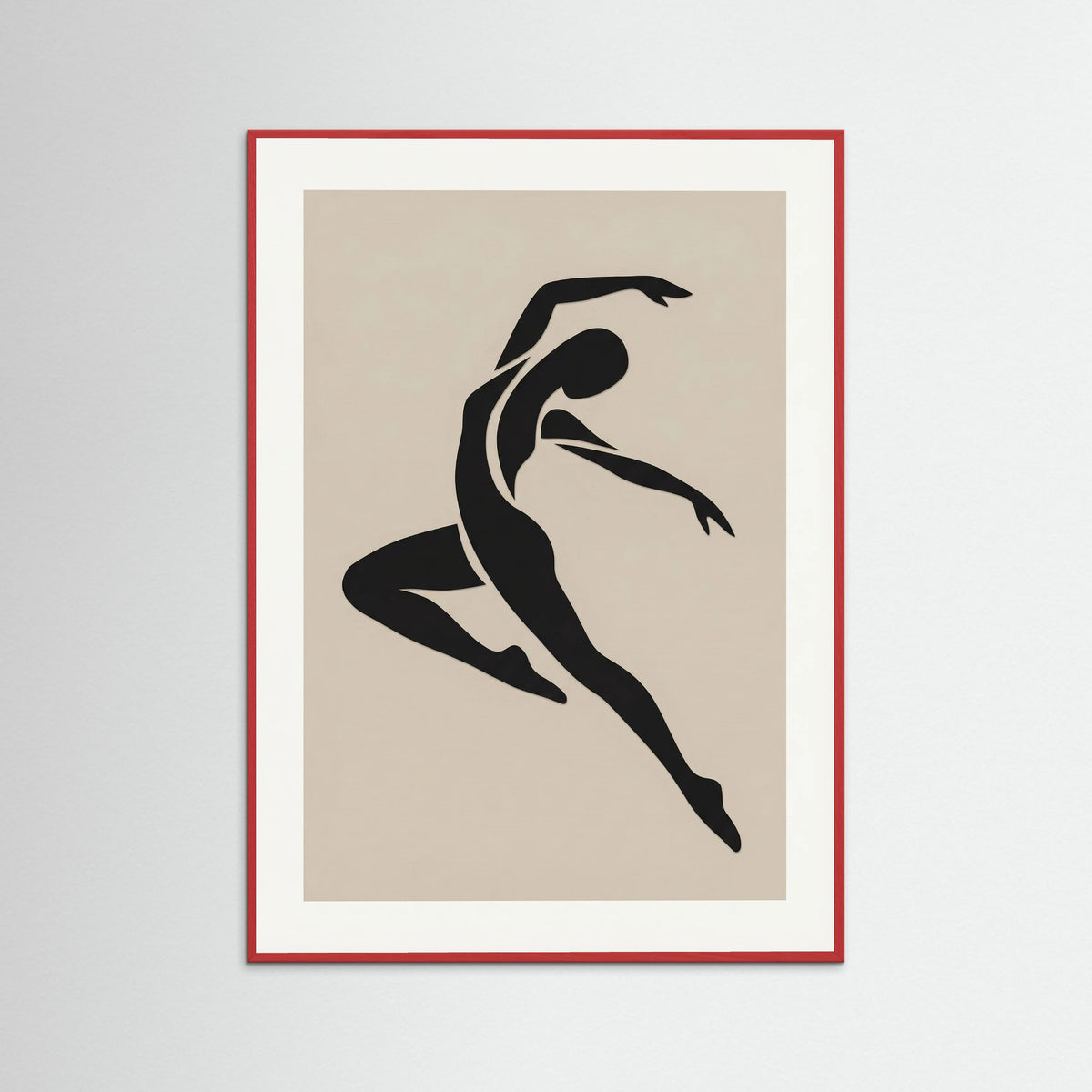 Red Wood Seated Silhouette