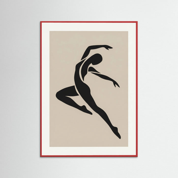 Red Wood Seated Silhouette