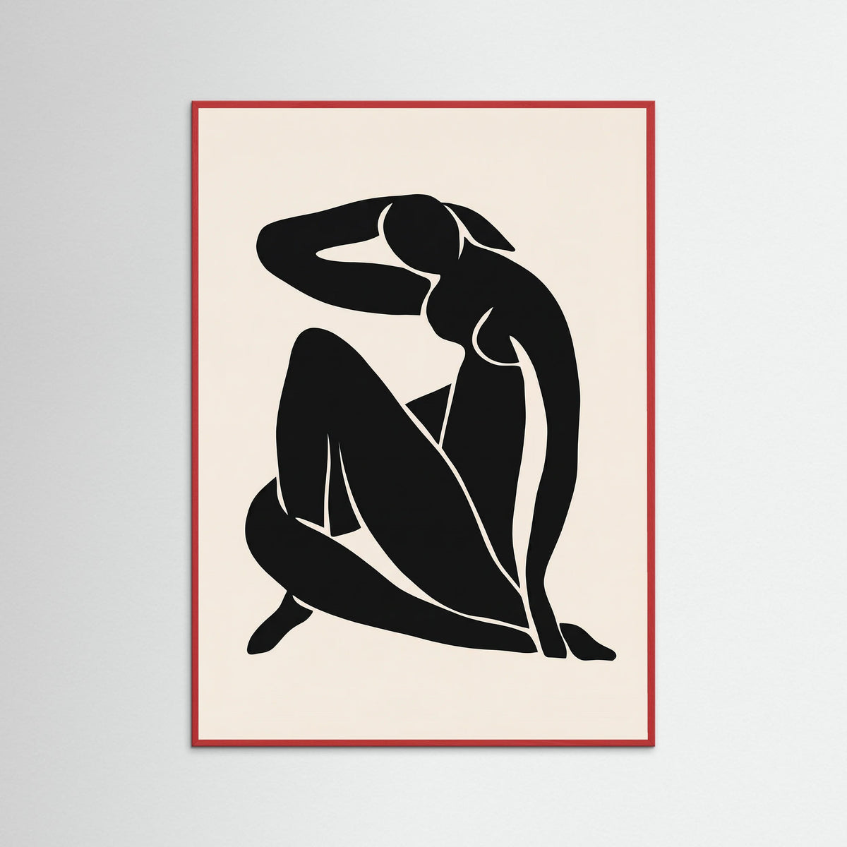 Red Wood Seated Silhouette