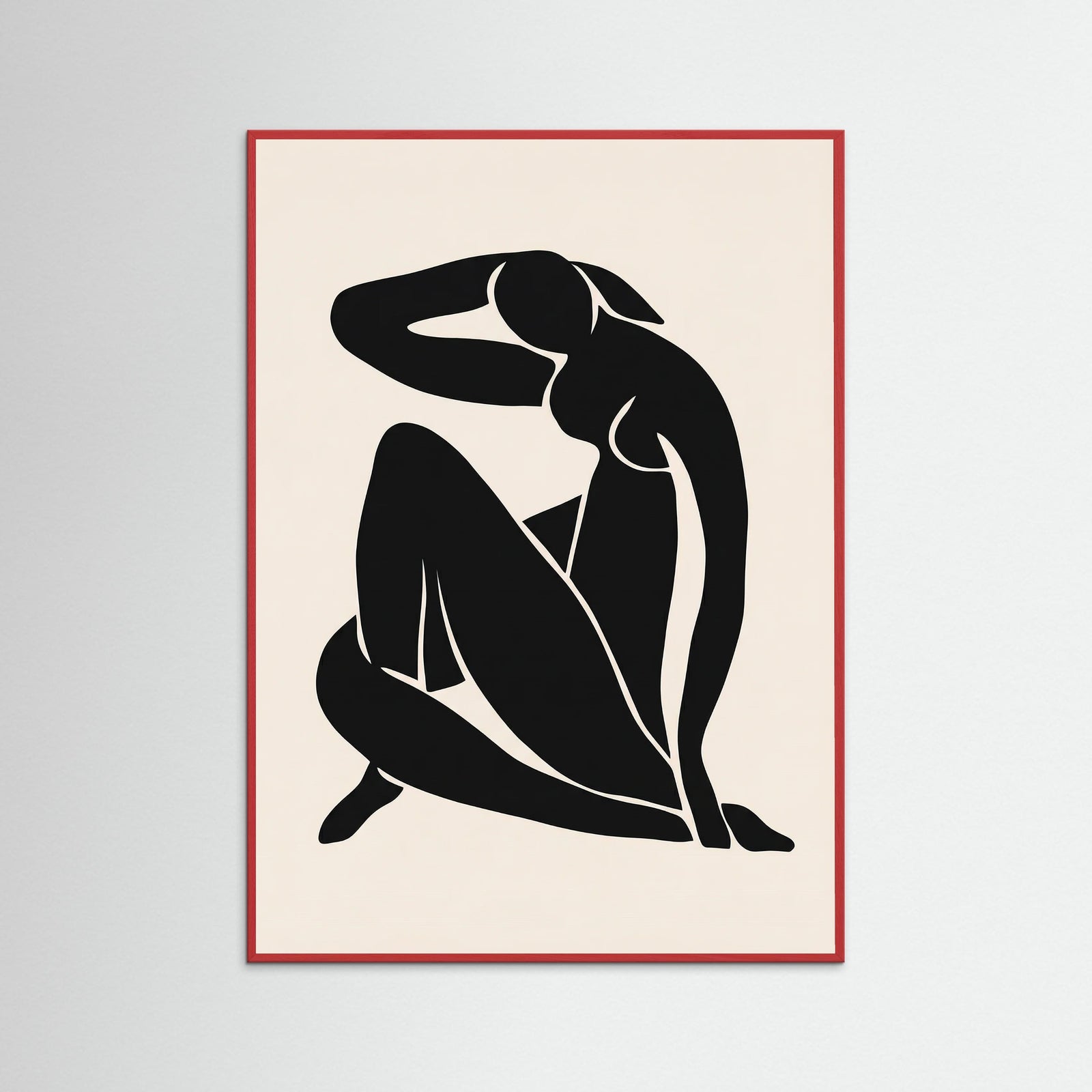 Red Wood Seated Silhouette