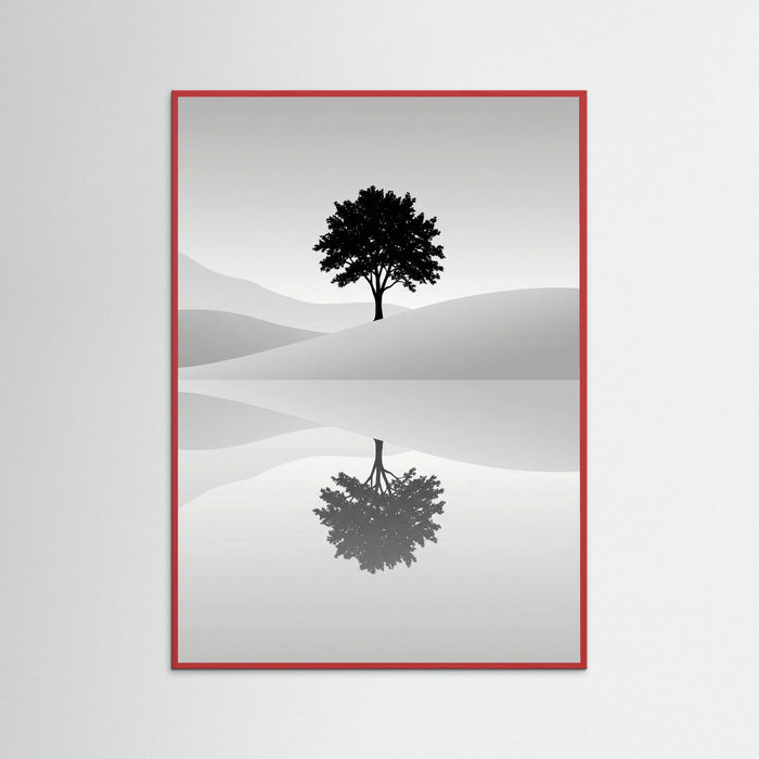 Red Wood Serene Reflection