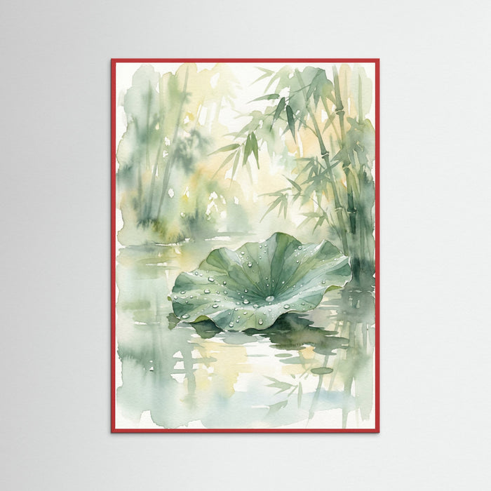 Red Wood Serene Water Lilies
