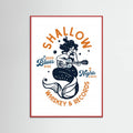 Red Wood Shallow Whiskey & Records Dive Bar Music Mermaid Poster