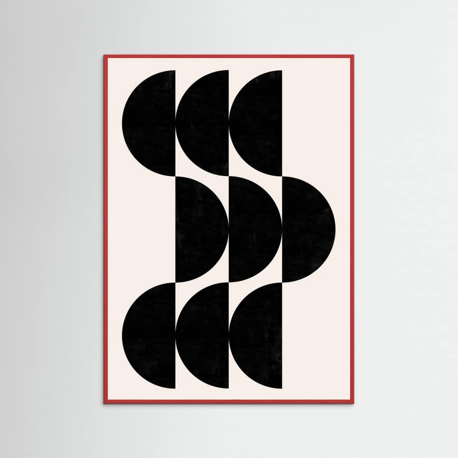 Red Wood Shape By Cats and Dotz 30 X 42 Inches Textured Black Poster