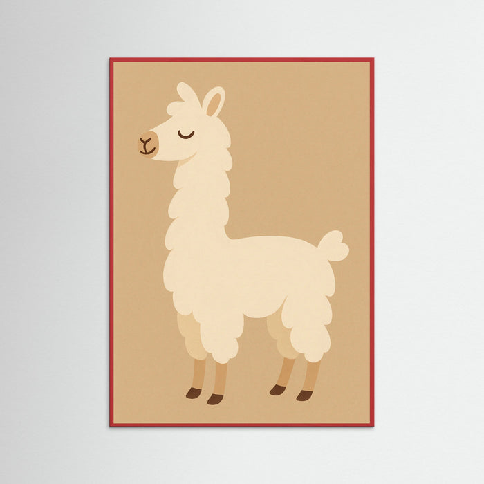 Red Wood Sleeping Llama