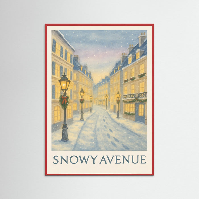Red Wood Snowy Avenue